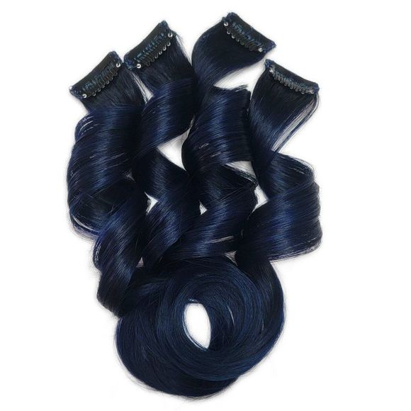 Dark Blue Real Human Hair Extensions Clip in Galaxy Oilslick Hairstyles main image 3